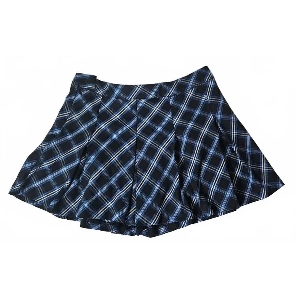 H&M DIVIDED Women's Plaid Pleated Mini‎ Skirt Size 10